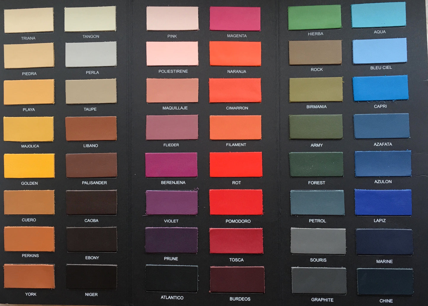Mel Boteri Premiere LWG Certified Leathers | Swatch Card