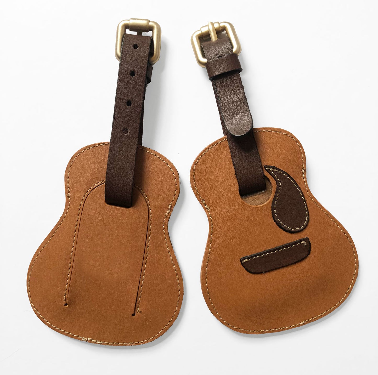 Leather Luggage Tag | Guitar Shaped Luggage Tag | Mel Boteri Fashion Group