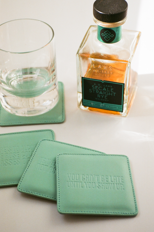 Premium Corporate Gifts | Mel Boteri Custom Leather Coasters