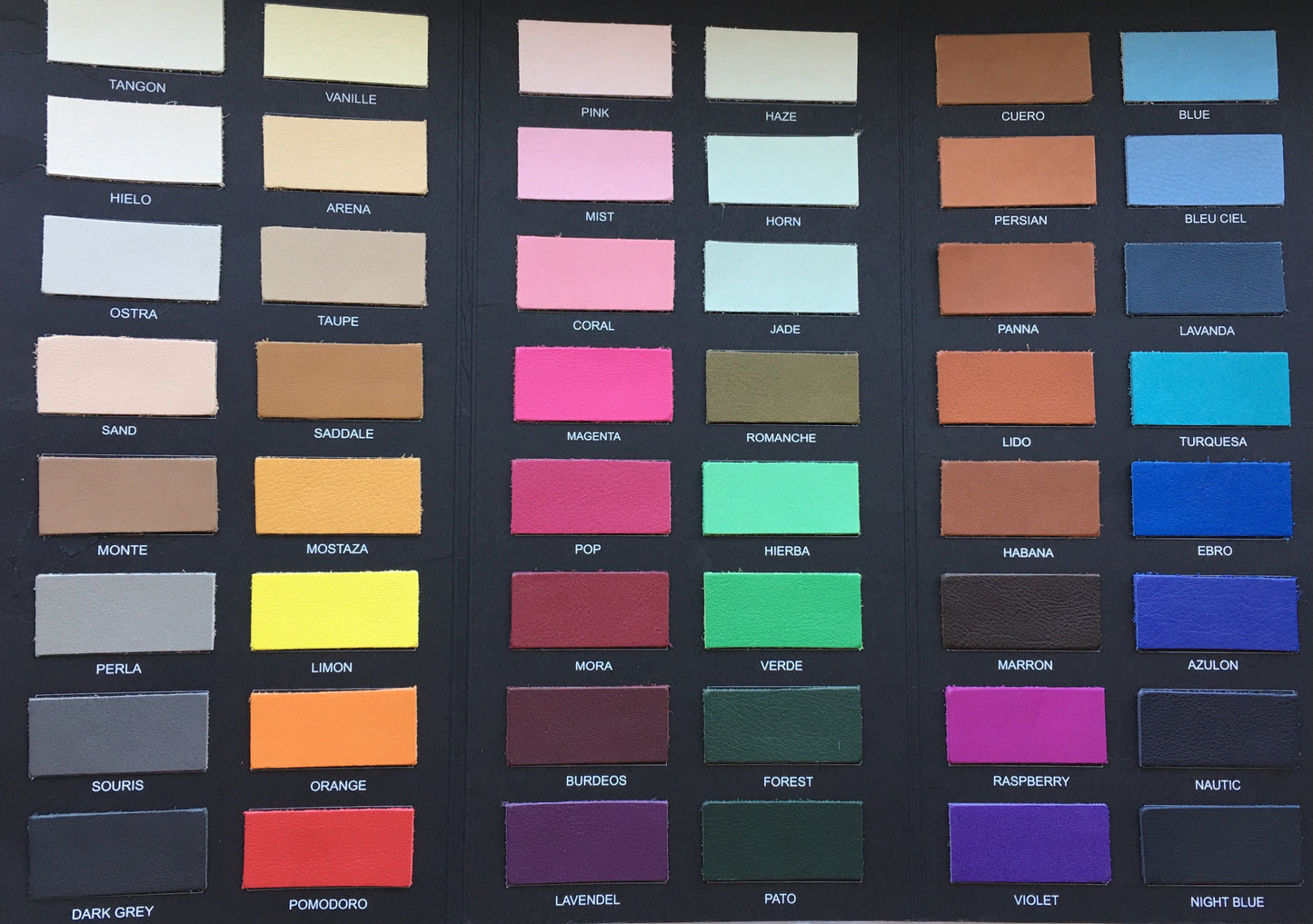 Premium Corporate Gifts | Mel Boteri Leather Swatch Card | Handcrafted in Italy and Spain