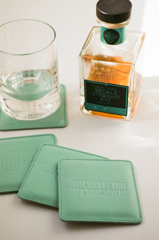 Premium Corporate Gifts | Mel Boteri Custom Leather Coasters 